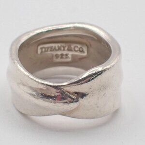 Tiffany & Co. Logo Leaf Ring JP 16 US 8 Silver 925 01KC376